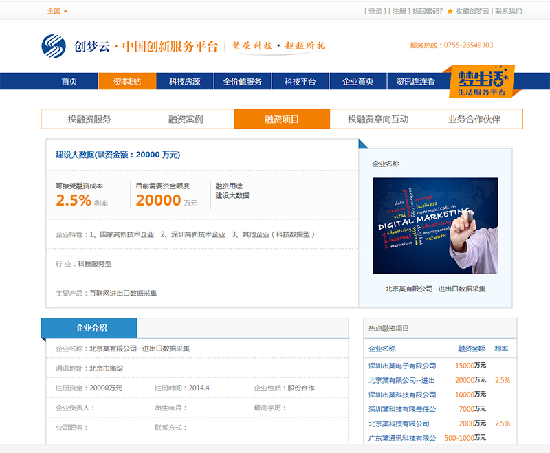 某中国创新服务平台二期项目--全国及13个城市房源信息、资讯管理